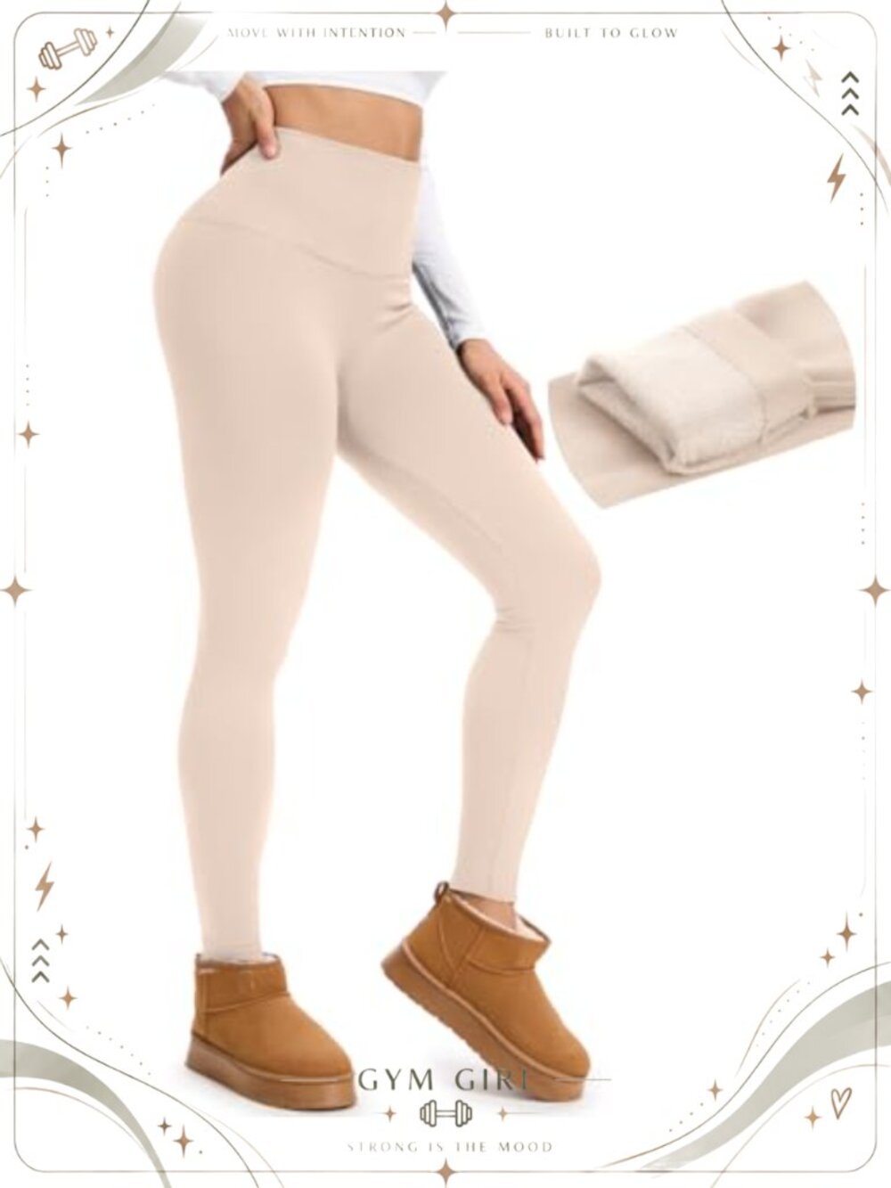 Fleece Lined Leggings High Waist Tummy Control Thermal Winter Yoga Pants